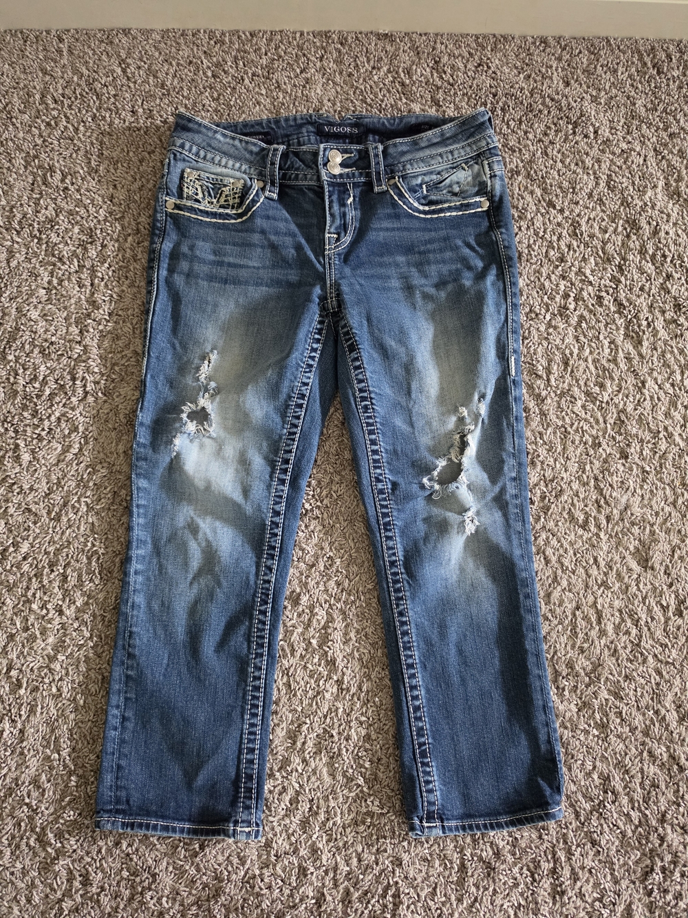 Vigoss Women's Distressed Chelsea Capri 5/6